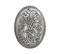 Scandinavian Wolf Carved Brooch Ethnic Totems Badge Cosplay Corsage Jewelry Adornment Lapel Pin For Women Elegant Brooch