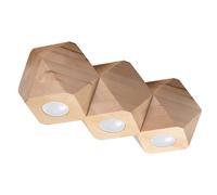 Sollux Lighting Woody Wood Natural 3 Light Classic Ceiling Light