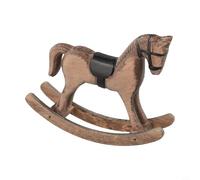 Scandinavian Wooden Rocking Horse Ornament For Shelf Table Or Sideboard In Contemporary Living Spaces(Yellow and Black)