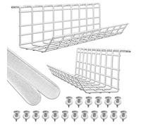 Scanfield Set of 2 Cable Tidy Under Desk Cable Management, Under Desk Cable Management Tray, Maximises Airflow, Sturdy & Spacious Cable Tray Wire Organiser, Easy To Install, Modular Cable Rack Storage
