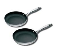 Scanpan - CTX 20cm And 26cm Frying Pans New Boxed Induction Compatible - Black/Silver
