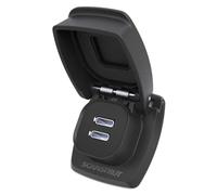 Scanstrut ROKK Flip Pro Max USB Charger - IPX4 Waterproof Dual USB-C Fast Charging Port | 12/24V Marine & RV Power Socket