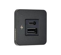 Scanstrut SC-TILE-10 Flush-Mount Dual USB-A & USB-C Charging Socket 10-32V | Up to 36W 12V / 60W 24V | Ultra-Low Profile 40mm Footprint | Black Bezel | Marine Interior USB Charger