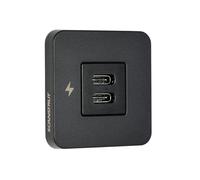 Scanstrut SC-TILE-20 Flush-Mount Dual USB-C Charging Socket 10-32 V | Up to 36 W @12 V / 60 W @24 V | Ultra-Low Profile 40 mm Footprint | Black Bezel | Marine & RV Interior USB-C Charger