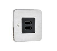 Scanstrut SC-TILE-21 Flush-Mount Dual USB-C Charging Socket 10-32 V | Up to 36 W on 12 V / 60 W on 24 V | Ultra-Low Profile 40 mm Footprint | Stainless Steel Bezel | Marine & RV Interior USB Charger