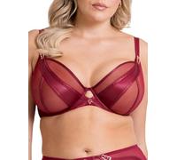 Scantilly Suspense Plunge Underwired Bra Womens Ladies Underwear Lingerie Sangria Size 38F
