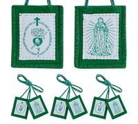 Scapulars Catholic, 3 Pack Green Scapular Of Immaculate Heart of Mary Green, Escapularios Catolicos Scapular Catholics Necklaces Religious Gift, Mexican Decor Religious Statues Wall Cross