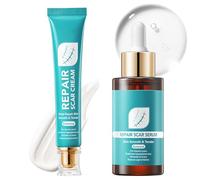Scar Repair Cream & Serum for Old and New Scars, Stretch Mark Removal Cream for Dark Marks, Silicone Scar Gel, Scar Treatment Set for Acne, Surgery, C-Section, Burn, and Hyperpigmentation