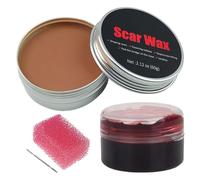 Scar Wax Kit, Moldable Wax for Realistic Cuts and Injuries, Hallo-ween Special Effect Wound Modeling SkinWax with Spatula, Stipple Sponge and Fake Blood Gel, for Fancy Dress Up, Cosplay Makeup, Dark