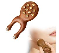 Scarab Acupressure Tool and Eye Massage Roller, Portable Wooden Face & Neck Massage Tools for Face Fascia Lifting Eyes Meridian Relief Nose Bridge Shaping (Brown)