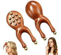 Scarab Acupressure Tool, TMJ Jaw Massager, Fascia Massage Tool, Acupressure with Dual Brass Points And 10 Brass Bead Design, For Face Reflexology Massage, Body Shaping, Pressure Point Massage Wellness
