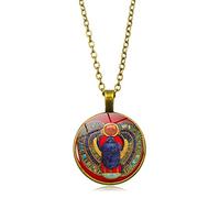 Scarab Beetle Pendant Necklace for Men Women,Vintage Egypt Scarab Talisman Necklace Mens Womens Jewelry Necklace Gift Alloy Protection Necklace 18'' Chain+2'' Extender (Send Gift Box)