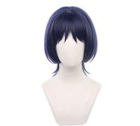 Scaramouche Cosplay Wig Short Straight Blue Bob Hair Replacement Wigs for Game Women Girl Genshin Impact Cos Party Festival Halloween Christmas(Scaramouche)