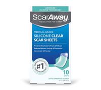 ScarAway Clear Silicone Scar Sheets, White, 10 Count