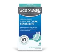 ScarAway Clear Silicone Scar Sheets, White, 6 Count