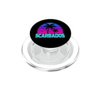 Scarbados Beach Retro 80s Neon Sunset T-Shirt Vintage Synth PopSockets PopGrip for MagSafe