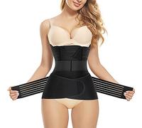 SCARBORO Postpartum Belly Band Wrap For Pregnancy C Section Post Party Recovery Binder Faja Postparto Waist Trainer Girdle, Black, Medium