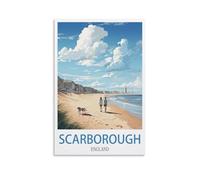 Scarborough Beach Vintage Travel Poster 20x30inch(50x75cm) Print Home Bedroom Office Living Room Decor Canvas
