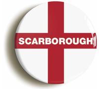 Scarborough England Flag Fridge Magnet (Circular 2inch / 50mm Diameter)