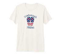 Scarborough Maine Nautical Coastal Beach Flip Flops Seashore Premium T-Shirt