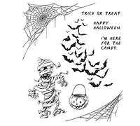 Scarecrow Bat, Pumpkin Halloween Stamps for Card Making DIY Scrapbooking Words Phrase Transparent Silicone Seal Stamp for Paper Crafting Handmade Arts Crafts Scrapbook Photo Album Decor