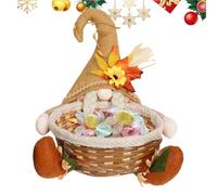 Scarecrow Fruit Basket - Artistic Fall Candy Holder, Handmade Plush Doll Ornament, Charming Autumn Figurine, Festive Holiday | Thanksgiving Tabletop Decoration for Kitchen Seasonal Display