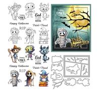 Scarecrow Mummy Halloween Clear Stamps and Metal Die Cuts for Card Making