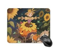 Scarecrow-Princess-Pumpkin-Carriage Mouse Pad Square Mice Mat Waterproof Computer Mousepad with Non-Slip Rubber Base Wireless Mice Pad for Laptop Office Home Personalized Gaming Mousepad 20 * 25cm