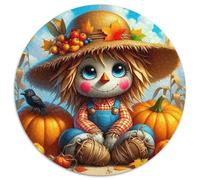 Scarecrow Pumpkin 1000 Piece Jigsaw Puzzle For Adults Educational Games Stress Relief Puzzle Exercise The Memory of The Brain for Adults And Kids, Age 12 Years Up 1000pcs (67.5x67.5cm)