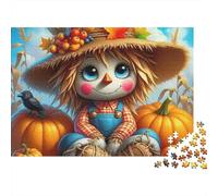 Scarecrow Pumpkin 1000 Piece Jigsaw Puzzle For Adults Educational Games Stress Relief Puzzle Exercise The Memory of The Brain for Men, Women, Elders, Seniors 500pcs (52x38cm)