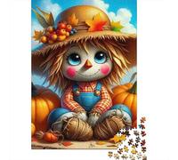 Scarecrow Pumpkin 1000 Piece Jigsaw Puzzle For Adults Family Challenge Toys Stress Relief Puzzle Exercise The Memory of The Brain for Family Decorations 500pcs (52x38cm)