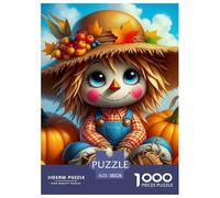 Scarecrow Pumpkin 1000 Pieces Jigsaw Puzzles For Adults Educational Games Stress Relieving Entertainment Exercise The Memory of The Brain for Family Decorations 38x26cm/1000pcs
