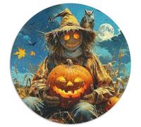 Scarecrow Pumpkin Moon 1000 Piece Jigsaw Puzzle For Adults Family Challenge Toys Stress Relief Puzzle Exercise The Memory of The Brain for Family Decorations 1000pcs (67.5x67.5cm)