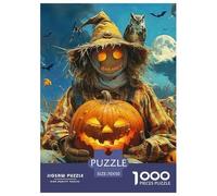 Scarecrow Pumpkin Moon 1000 Pieces Jigsaw Puzzles For Adults Family Challenge Toys Stress Relieving Entertainment Exercise The Memory of The Brain for Adults And Kids, Age 12 Years Up 70x50cm/1000pcs