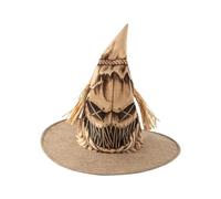 Scarecrow Witch Hat, Eye-Catching Festival Costume, Lightweight Comfortable Design with Rustic Details for Cosplay Dress Up at Farm Theme Events Rural Parties Photography Women Men