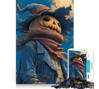 Scarecrow with Pumpkin Head And Moon 1000 Piece Jigsaw Puzzles for Teenagers Jigsaw Think Game Calm Mind Quality Edge (50x75cm)