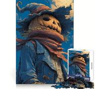 Scarecrow with Pumpkin Head And Moon Adult Jigsaw Puzzle1000 Pieces Brain Teaser Mental Relax Pattern Assembly Santa Wish Item (38x26cm)
