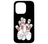 Scared Bowling Pins Funny Bowler Afraid Cartoon With Bandage Case for iPhone 15 Pro