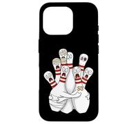 Scared Bowling Pins Funny Bowler Afraid Cartoon With Bandage Case for iPhone 16 Pro