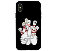 Scared Bowling Pins Funny Bowler Afraid Cartoon With Bandage Case for iPhone X/XS