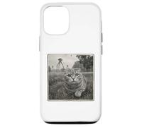 SCARED CAT HIDING FROM BROACHING ALIENS sci fi space lover Case for iPhone 12/12 Pro