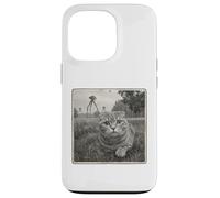 SCARED CAT HIDING FROM BROACHING ALIENS sci fi space lover Case for iPhone 13 Pro