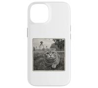 SCARED CAT HIDING FROM BROACHING ALIENS sci fi space lover Case for iPhone 14