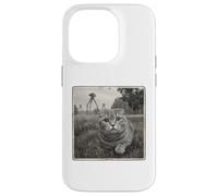 SCARED CAT HIDING FROM BROACHING ALIENS sci fi space lover Case for iPhone 14 Pro
