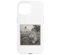 SCARED CAT HIDING FROM BROACHING ALIENS sci fi space lover Case for iPhone 15
