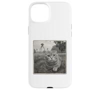 SCARED CAT HIDING FROM BROACHING ALIENS sci fi space lover Case for iPhone 15 Plus