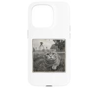 SCARED CAT HIDING FROM BROACHING ALIENS sci fi space lover Case for iPhone 15 Pro