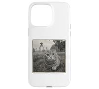 SCARED CAT HIDING FROM BROACHING ALIENS sci fi space lover Case for iPhone 15 Pro Max