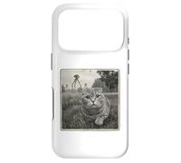 SCARED CAT HIDING FROM BROACHING ALIENS sci fi space lover Case for iPhone 17 Pro