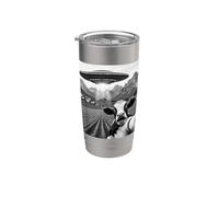 Scared Cow Selfie with UFO Alien Paranormal Meme Farm Stainless Steel Insulated Tumbler